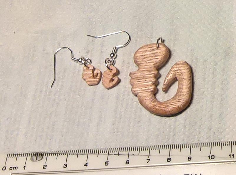 Earing and Necklace set in ASH with Hook motif