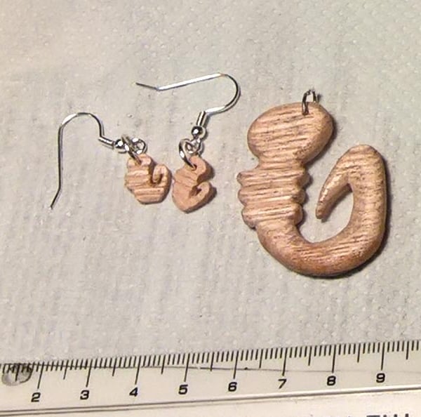 Earing and Necklace set in ASH with Hook motif