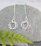 Sterling silver hoop earrings, silver circle earrings, birthday gift idea for he - Image 9