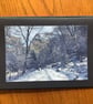 Handmade photo card of a snowy view of Northumberland Park
