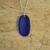 Blue beach glass pendant