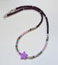 Boho Mother of Pearl Star & Seed Bead Multicoloured Necklace  - Image 4