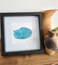 4 sleeping fox notecards thank you cards handprinted art - Image 4