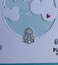 Neutral New Baby Card - Over the Moon for you - Rabbit With Clouds - Aqua - Image 7