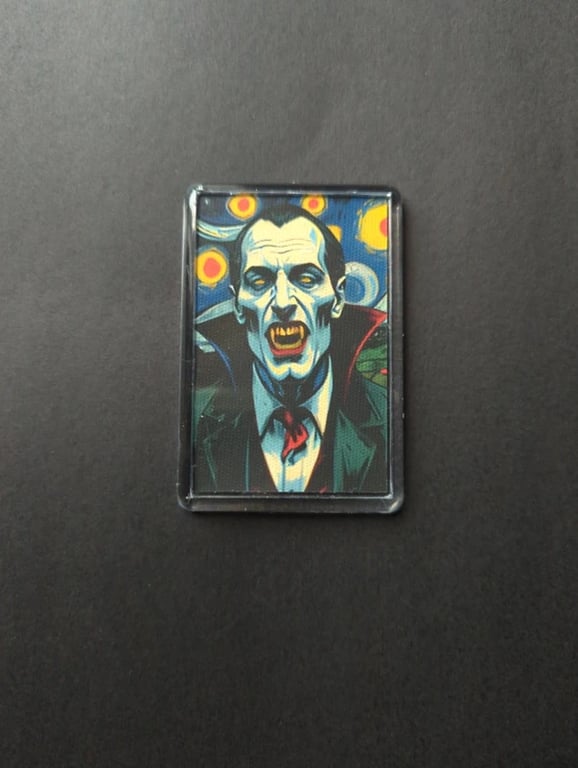 Vampire’s Starry Night Fridge Magnet – Gothic Horror Acrylic Decor