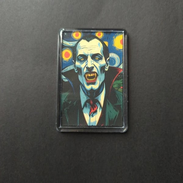 Vampire’s Starry Night Fridge Magnet – Gothic Horror Acrylic Decor