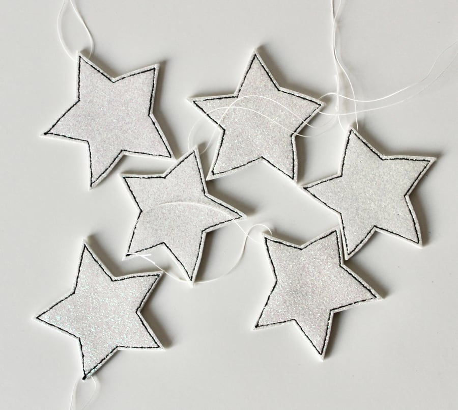 Special Order for Sophie - 'Six Glitter Stars' - Hanging Decoration