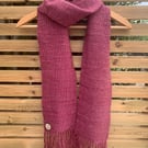 Handwoven silk and merino dusky pink scarf