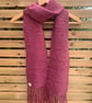 Handwoven silk and merino dusky pink scarf
