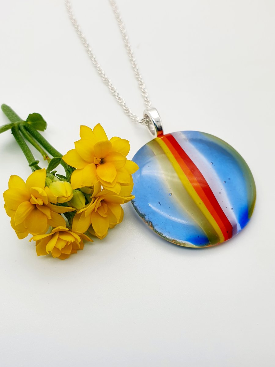 Fused Glass Rainbow Necklace