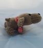 Hand Knitted Mini Spaniel Toy Dog - Collectable Doll - Small World Play - Image 3