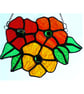 Dahlia Spray Stained Glass Suncatcher Autumnal Colours Flower Gift