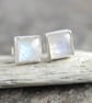 rainbow moonstone stud earrings - Image 1