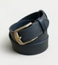 Black Full Grain Double-Stitched Leather Belt Mens Saddlery Belt 38mm UK - Image 6