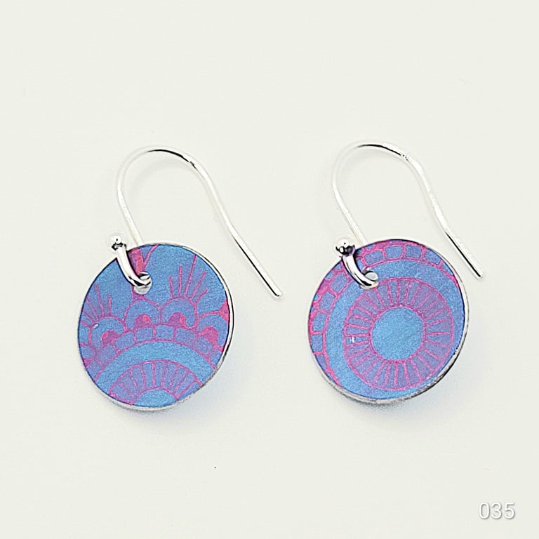 035 - Handmade Aluminium and Silver Reversible Earrings