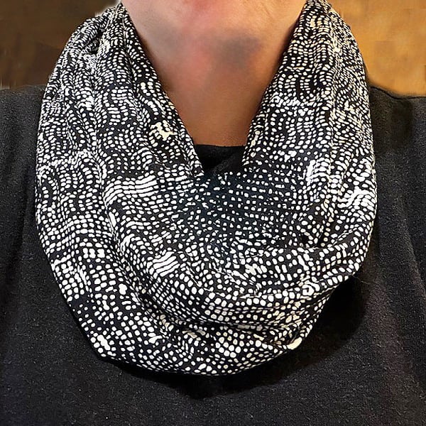 Spotty Cotton Jersey Infinity Scarf