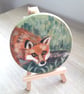Wooden Coaster handpainted with a Red Fox - Image 3