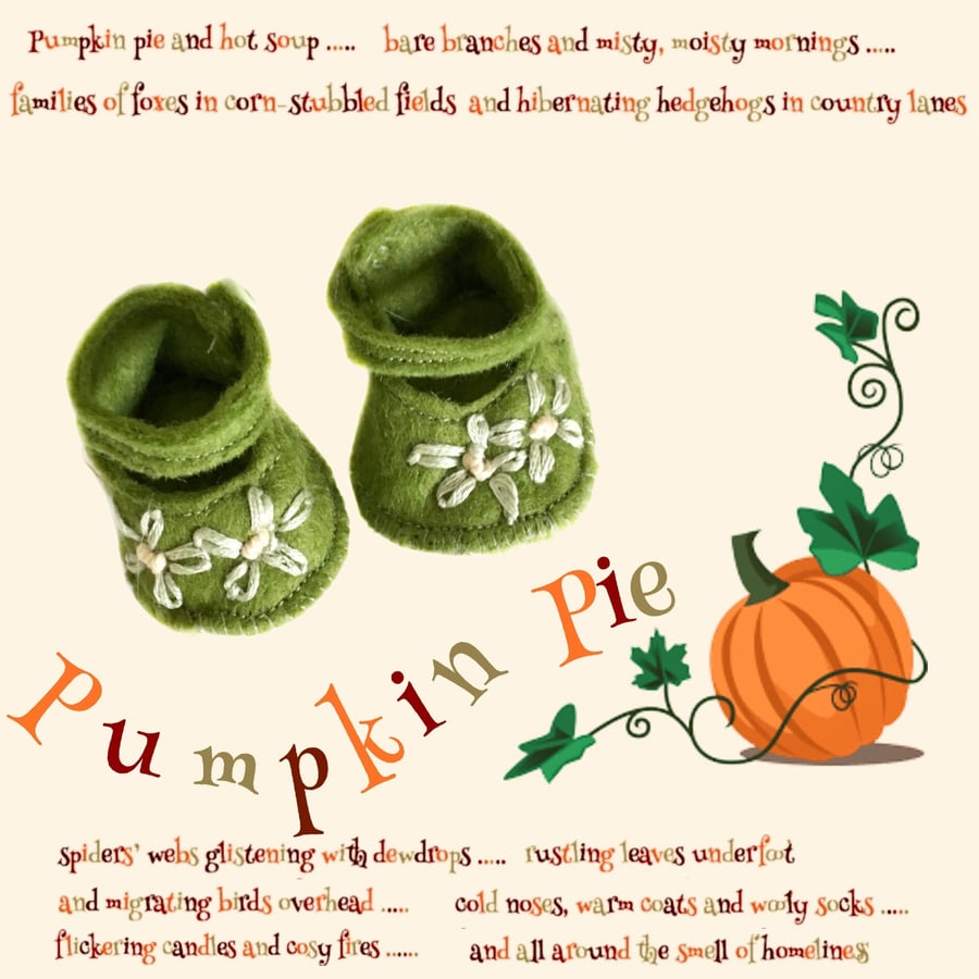 Reserved for Diane - Green Felt Shoes