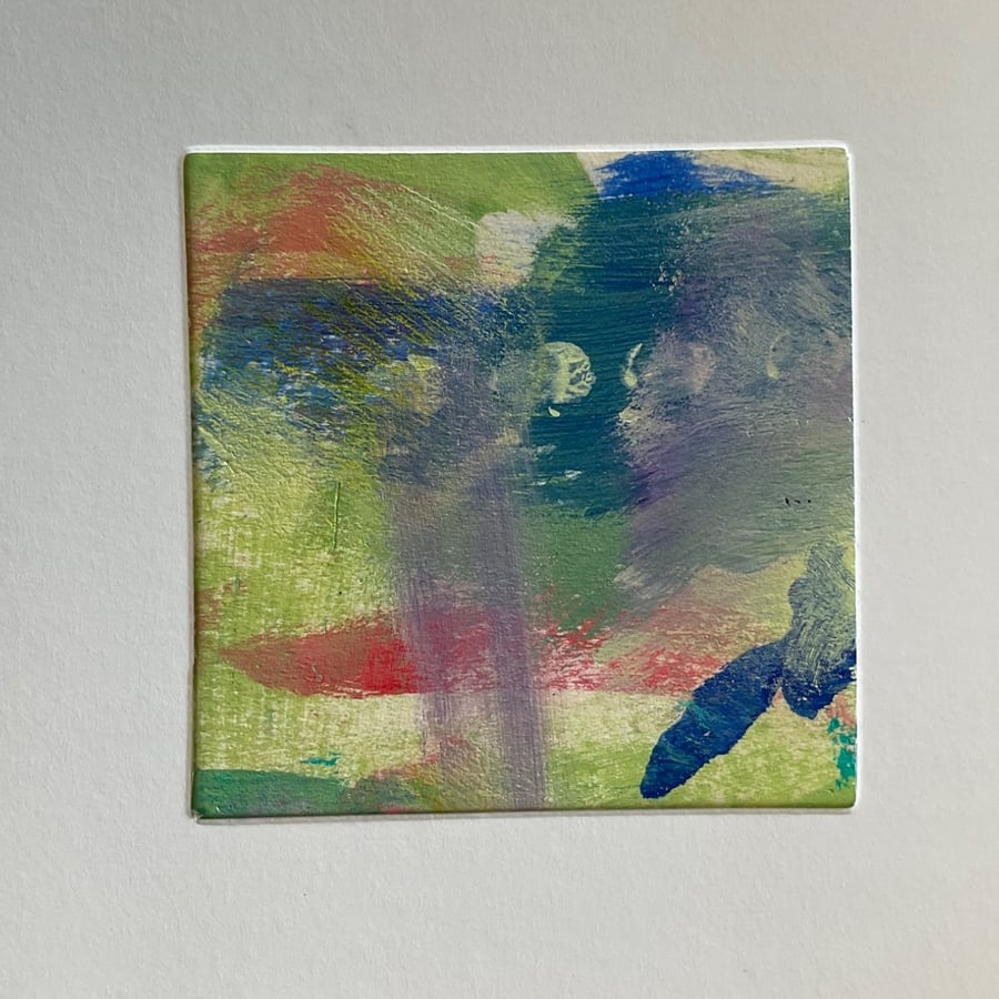 Original Painted Greetings Card, small artwork for framing.