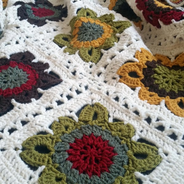Autumn Hues Crochet Blanket or Throw