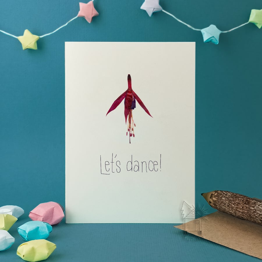 Let's Dance, small greetings card, anniversary, birthday, pun