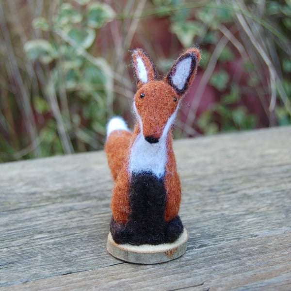 Needle Felt Fox- wool fox - fox ornament.  