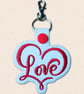 Love Keyring - Embroidered Heart-Shaped Bag Charm - Image 4