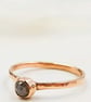Rose Gold Whisper Ring with Grey Diamond Cabochon : Size K - Image 2