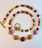 Mookaite Necklace With Pink Swarovski Crystals - Handmade In Devon - Free UK P&P - Image 3