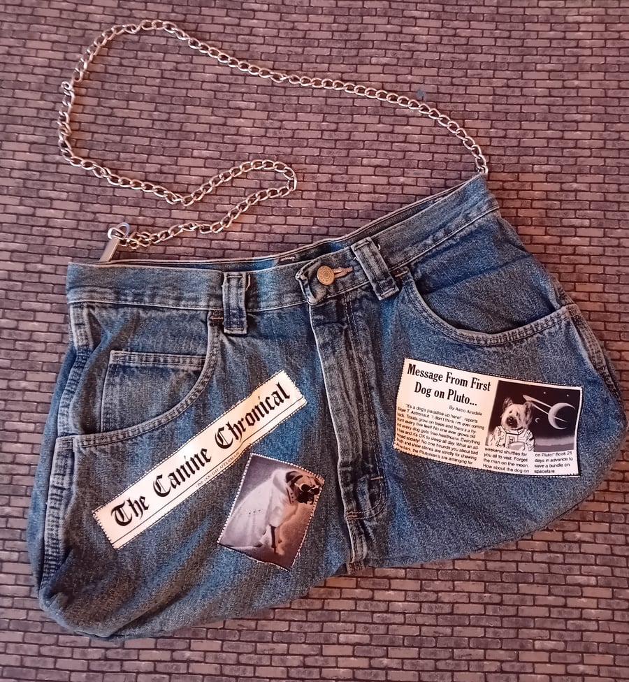 A "Ruff and Ready" Upcycled Denim Bag