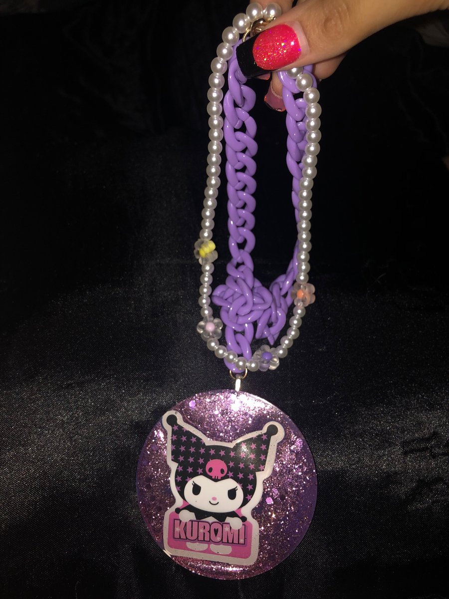 Kuromi Purple Chain Necklace Choker Kawaii Pastel Goth Emo