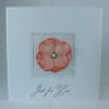 Handmade, any occasion card - peach flowers, just for you