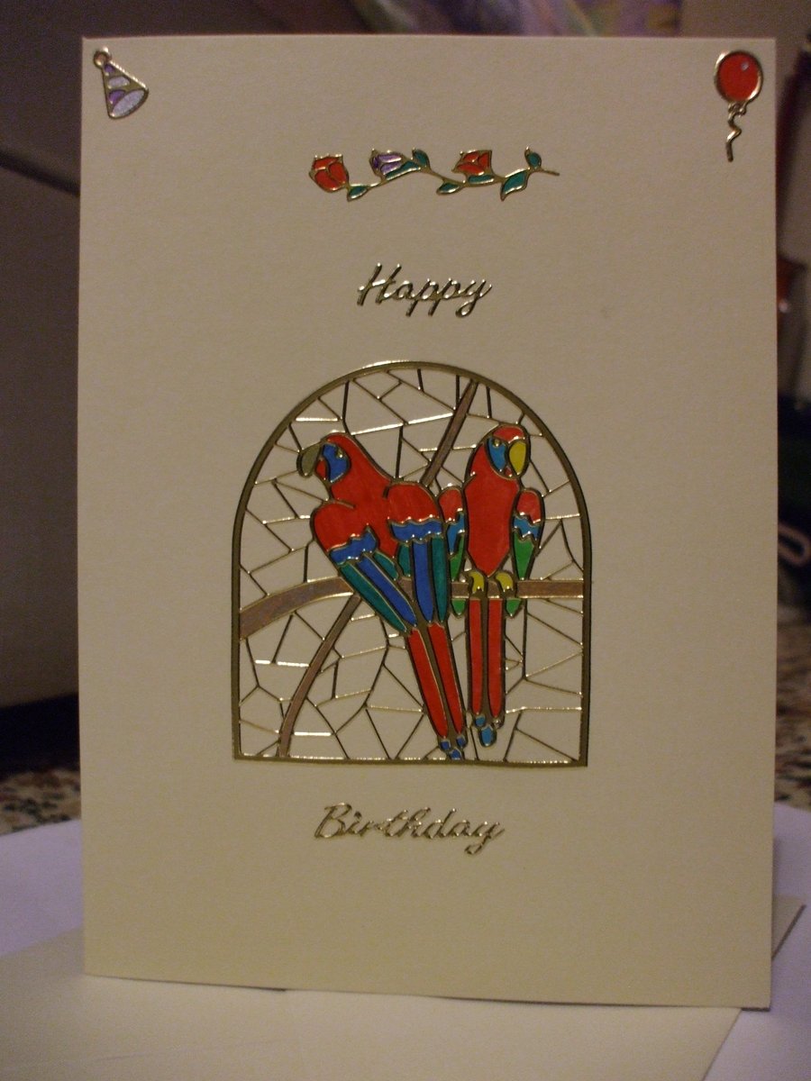 Macaw Birthday Card