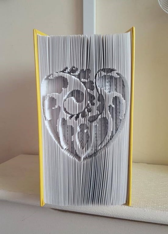 Fancy Heart CUT & Fold Book Folding Pattern - EMAILED PDF PATTERN
