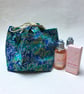 Turquoise Tiny Blossoms Japanese Rice Bag Gift Bag Reversible - Image 3