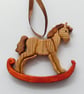 Unique Wooden Rocking Horse Christmas Tree Decoration - Image 2