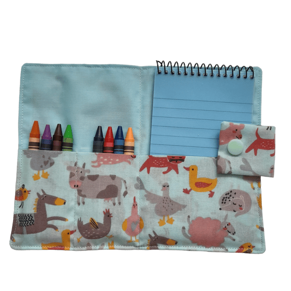 Farm Animal Design Mini Art Kit, Children's Crayon Set