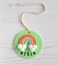 Personalised Rainbow and clouds decoration, polymer clay, personalisation - Image 2