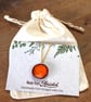 Handmade Bright Orange Ceramic Necklace, Gold Chain, Colourful Glazed Clay Penda - Image 6
