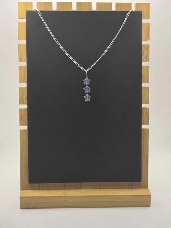 Blue and Purple stars with a gold shimmer necklace