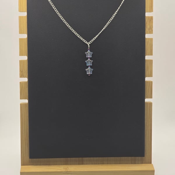Blue and Purple stars with a gold shimmer necklace