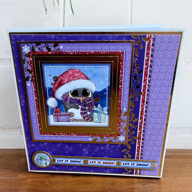 Penguin Christmas Card. Cute Penguin Christmas Card.