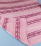 Pink Hand Knitted Baby Blanket with Fair Isle Inspired Stripes - Image 4