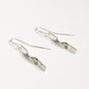 Measured earrings, tape measure, silver earrings, seamstress