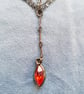 Red and Dark Copper coloured Pendant & Chain - Image 2