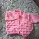 Baby Pink Cardigan & Hat
