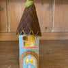 Felt battery tea light fairy house 