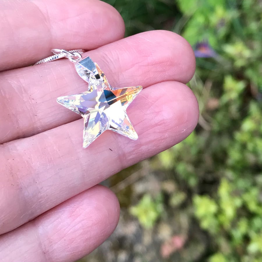 Swarovski Elements AB Star Necklace 