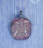 Delicate shimmer sparkle dichroic fused glass pendant pink gold - Image 1