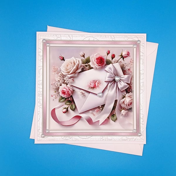 Wedding Day Card, 6x6 inches, 15x15 cms, Handmade, Matrimonial 